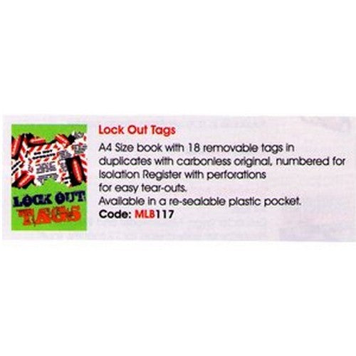 A4 Lockout Tags Log Book - made by Signage