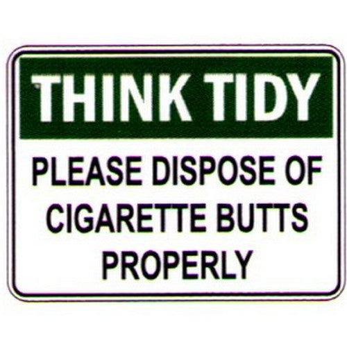 Plastic 225x300mm Think Tidy Please Dispose Of Sign - made by Signage