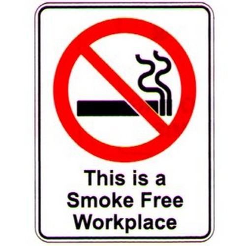Plastic 300x2This Is A Smoke Free Work. Sign - made by Signage