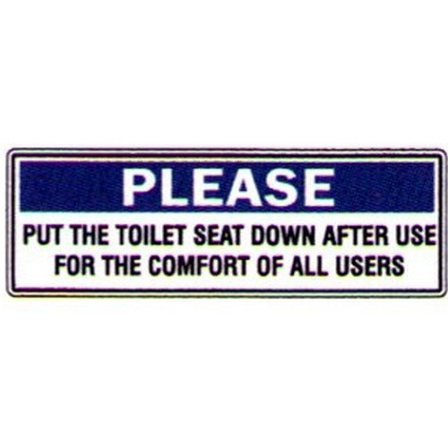 150x50mm Please Put Toilet Seat Down After Use Sticker - made by Signage