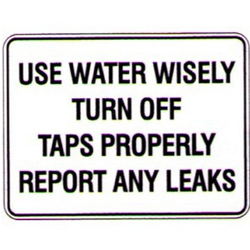 Pack Of 5 Self Stick 100x140mm Use Water Wisely Turn Off Labels - made by Signage