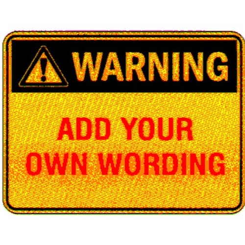 Metal 225x300mm Warn Blank Sign Word - made by Signage