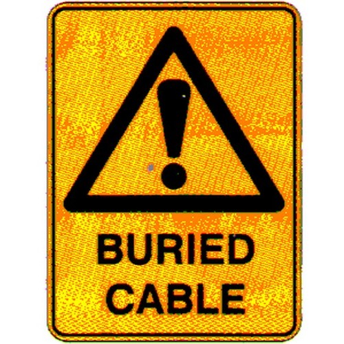 Metal 300x4Warning Buried Cables Sign - made by Signage