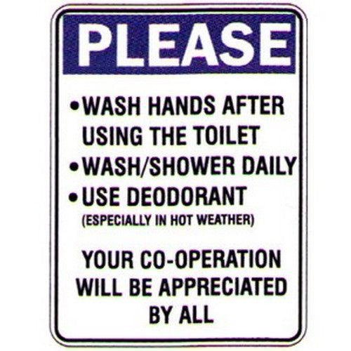 Pack Of 5 Self Stick 100x140mm Wash Hands....Apprec. By All Labels - made by Signage