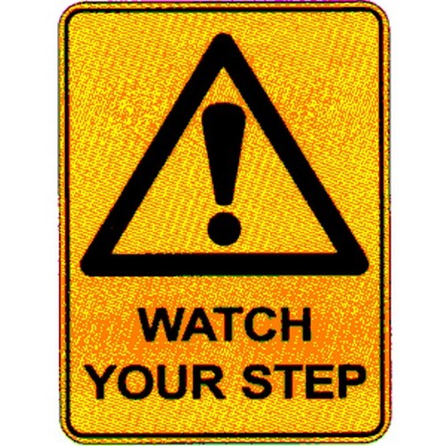 Metal 300x2Warn Watch Your Step Sign - made by Signage