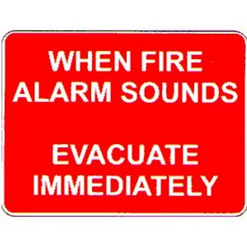 Metal 450x600mm When Fire Alarm Sounds Sign - made by Signage