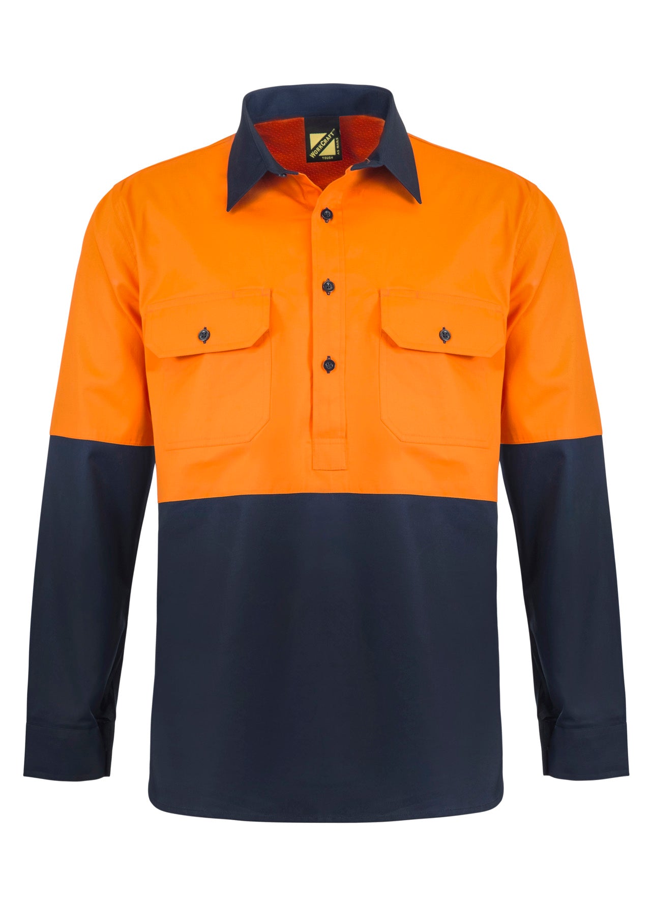 2 Tone Half Placket Shirt With Vent - made by Workcraft