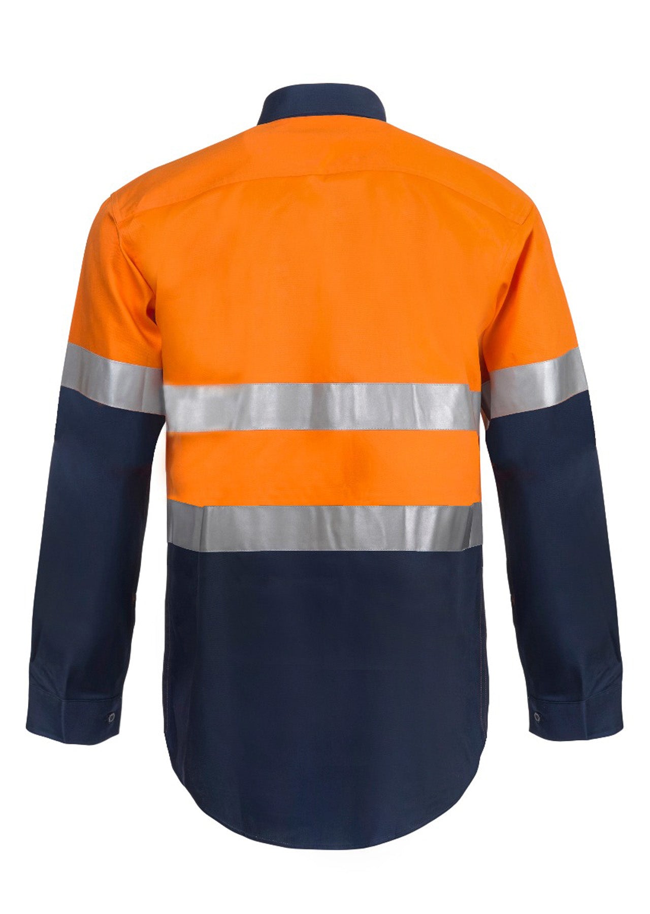 Hi Vis Two Tone Long Sleeve Cotton Drill Shirt with CSR Reflective Tape - made by Workcraft