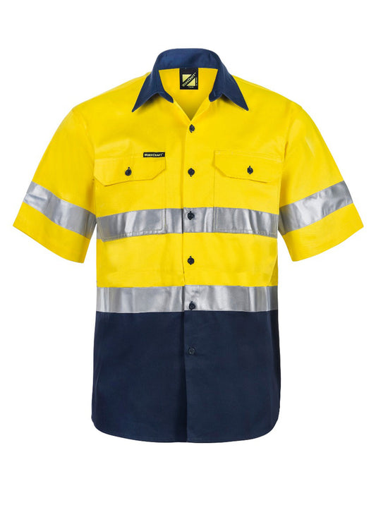 Hi Vis Short Sleeve Shirt With Tape - made by Workcraft