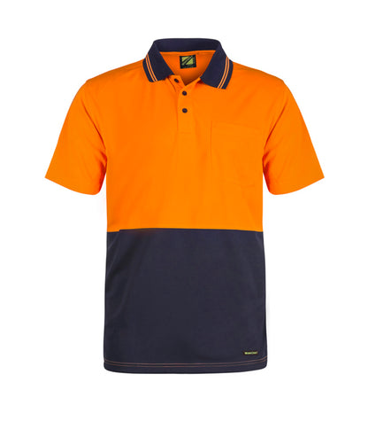 Hi Vis Short Sleeve Cotton Back Polo - made by Workcraft