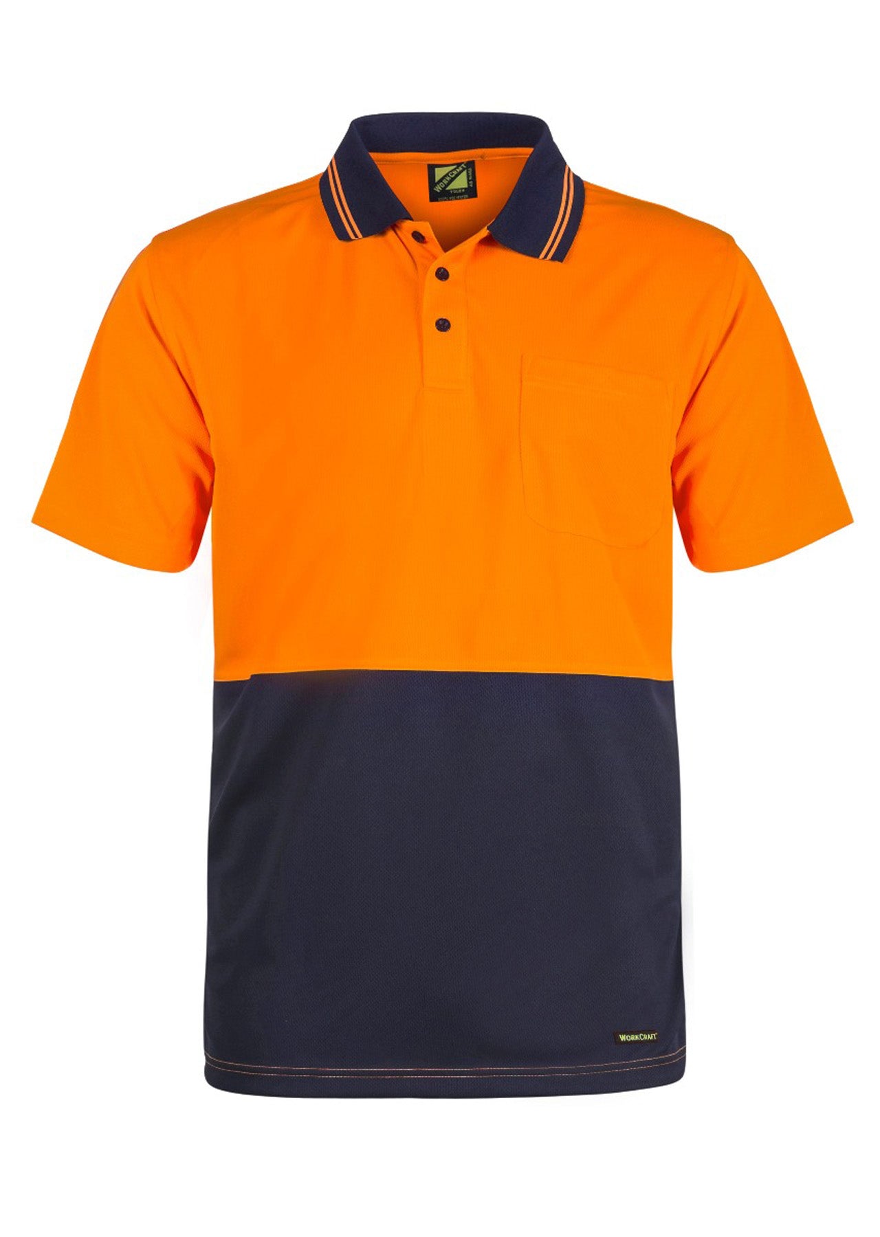 Hi Vis Two Tone Short Sleeve Polo Pocket - made by Workcraft