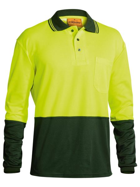 Long Sleeve 2-Tone Polo - made by Bisley