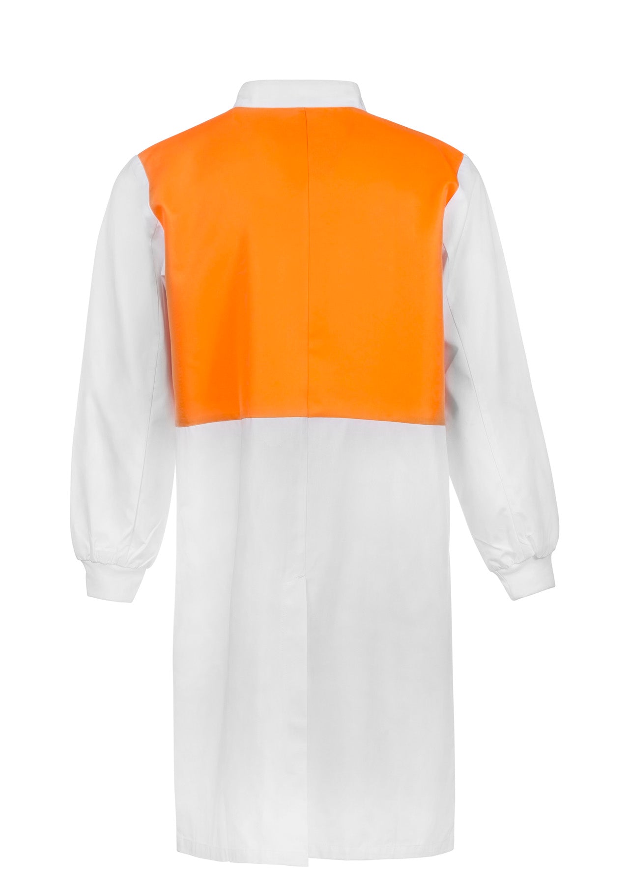Orange White Long Length Food Industry Dustcoat - made by Workcraft