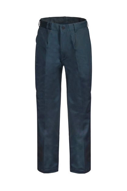 Classic Single Pleat Cotton Drill Trouser - made by Workcraft
