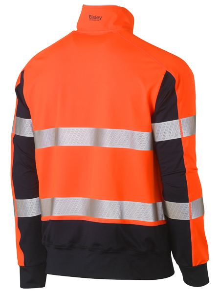 Taped Two Tone Hi Vis Contrast Stretchy 1/4 Zip Pullover - made by Bisley