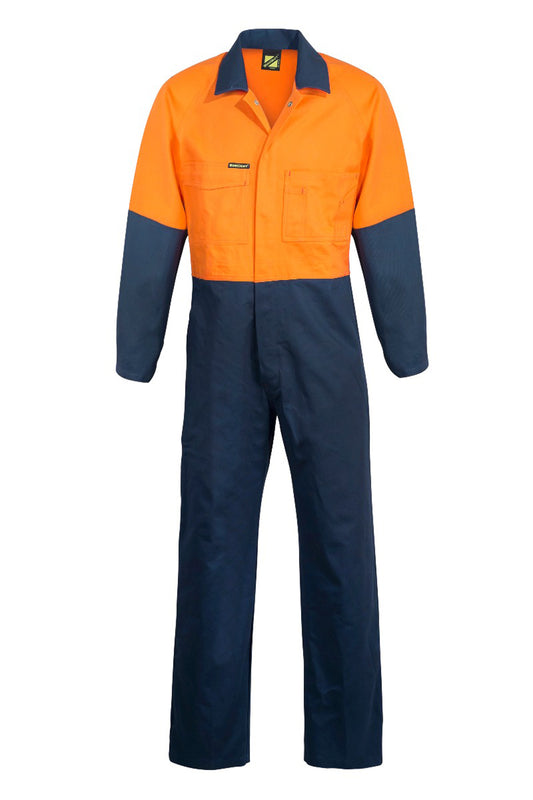 Hi Vis 310 Gsm Cotton Drill Coveralls - made by Workcraft