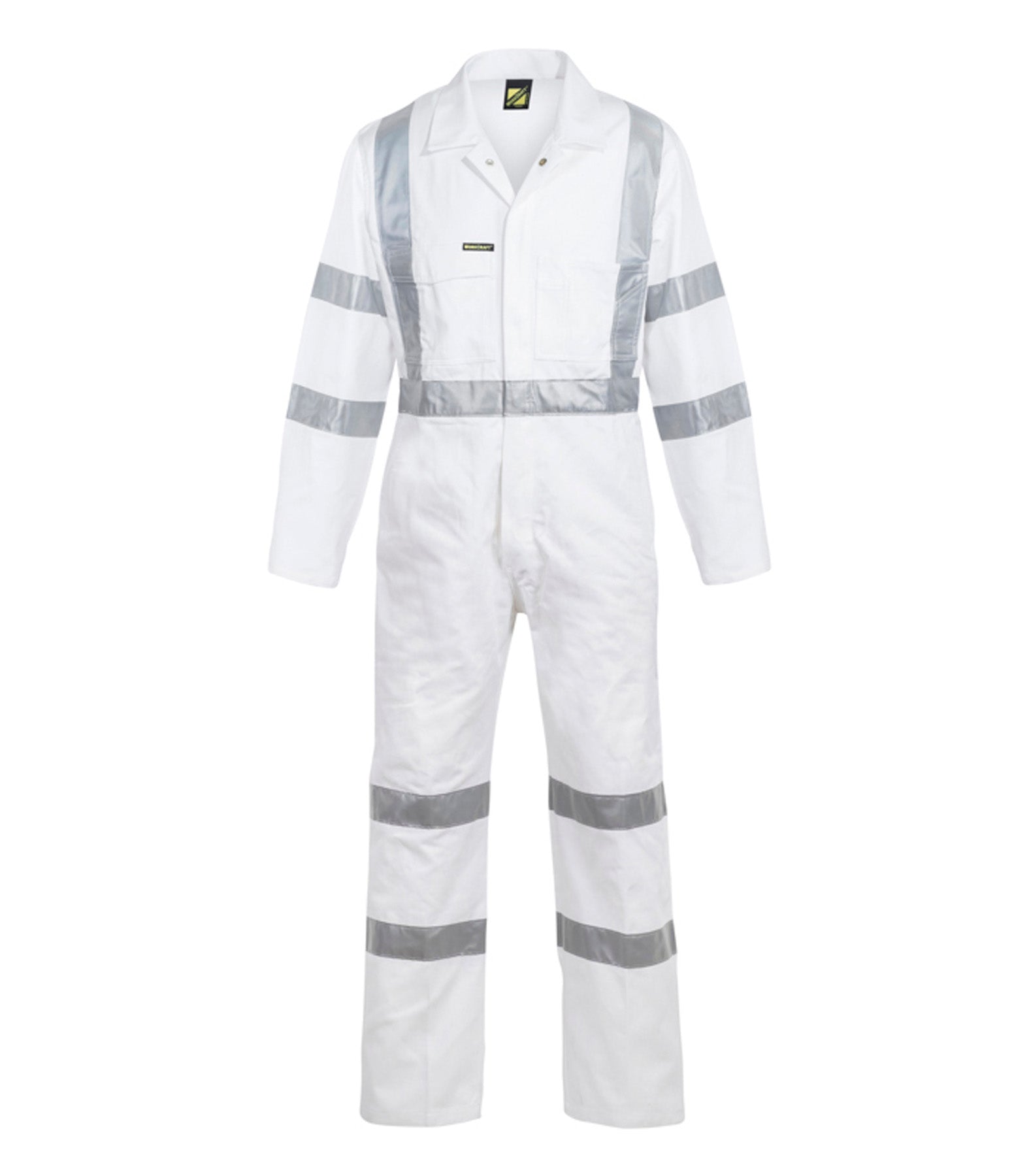 Night White 310 Gsm Cotton Coveralls Reflective Tape - made by Workcraft