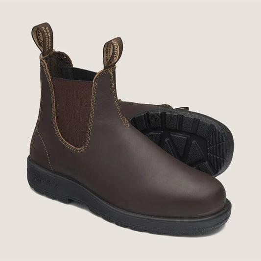 Brown Elastic Side Work Boots