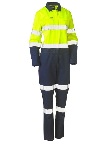 Womens Taped Hi Vis Cotton Drill Coverall - made by Bisley