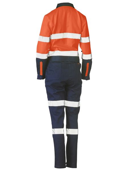 Womens Taped Hi Vis Cotton Drill Coverall - made by Bisley