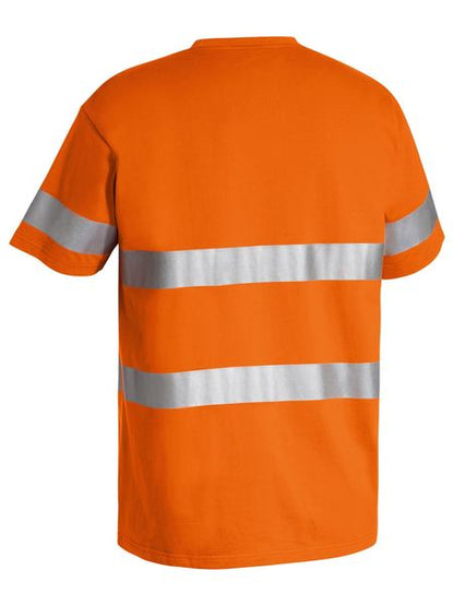 Taped Hi Vis Cotton T Shirt Short Sleeve - made by Bisley