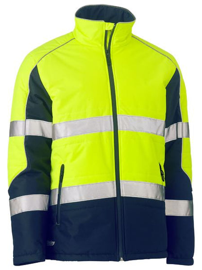 Taped Hi Vis Puffer Jacket With Stand Collar - made by Bisley