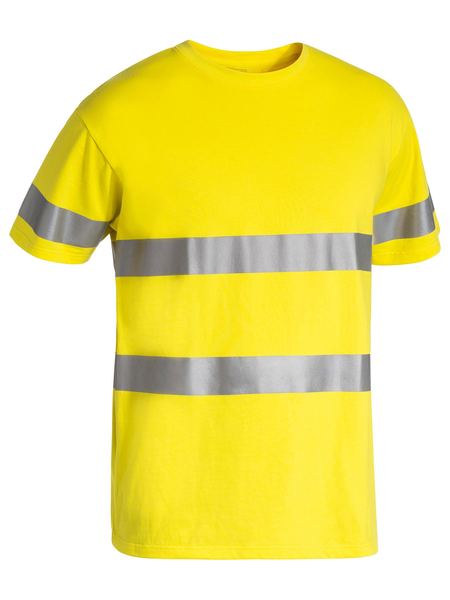 Taped Hi Vis Cotton T Shirt Short Sleeve - made by Bisley