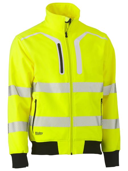 Taped Hi Vis Soft Shell Bomber Jacket - made by Bisley