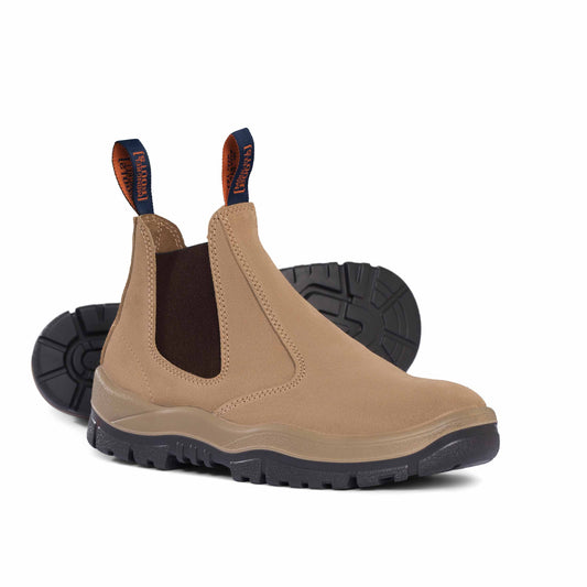 Wheat Suede Elastic Side Safety Boots