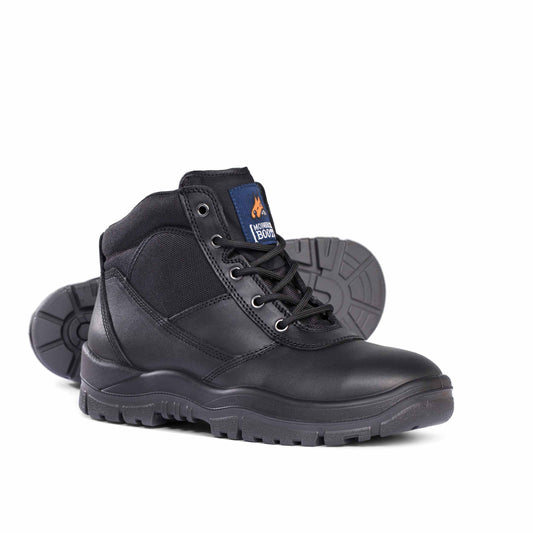 Black Lace Up Safety Boots