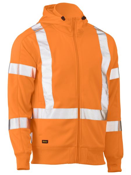 X Taped Hi Vis Zip Front Fleece Hoodie - made by Bisley