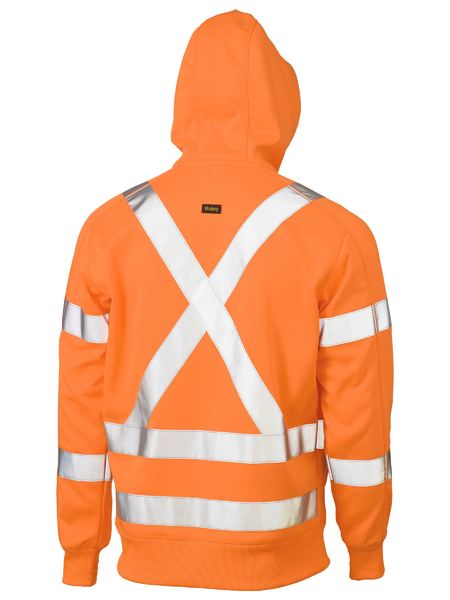 X Taped Hi Vis Zip Front Fleece Hoodie - made by Bisley