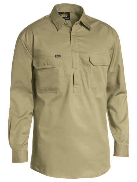 Closed Front Cotton Drill Shirt - made by Bisley