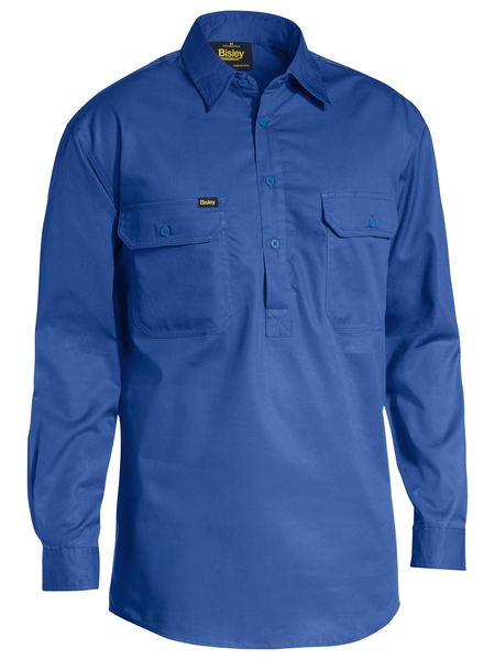 Closed Front Cotton Drill Shirt - made by Bisley