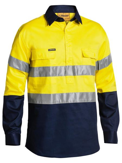 Taped Hi Vis Closed Front Drill Shirt - made by Bisley