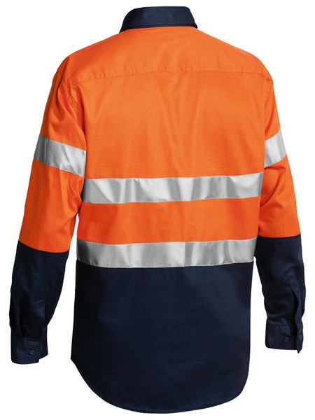 Taped Hi Vis Closed Front Drill Shirt - made by Bisley