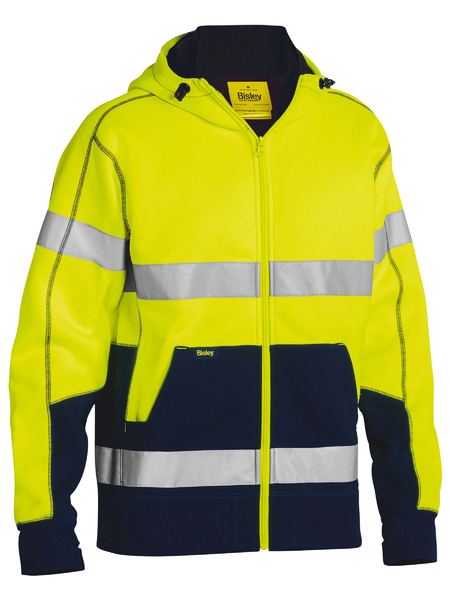 Taped Hi Vis Zip Fleece Hoodie With Sherpa Lining - made by Bisley