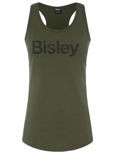 Womens Cotton Logo Singlet - made by Bisley