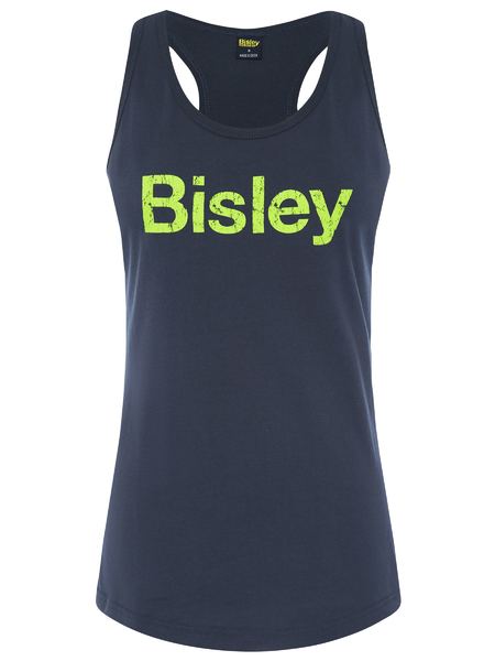 Womens Cotton Logo Singlet - made by Bisley