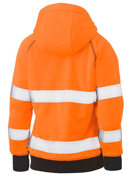 Womens Taped Hi Vis Fleece Zip Front Hoodie - made by Bisley