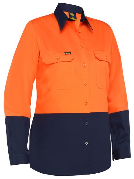 Womens Cool Lightweight Hi Vis Drill Shirt Long Sleeve - made by Bisley