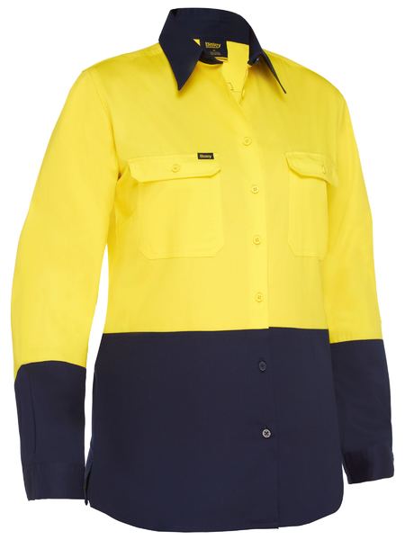 Womens Cool Lightweight Hi Vis Drill Shirt Long Sleeve - made by Bisley