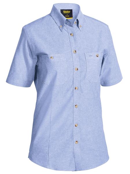 Womens Short Sleeve Chambray Shirt - made by Bisley