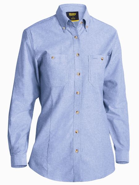 Womens Long Sleeve Chambray Shirt - made by Bisley