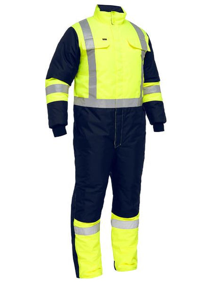 X Taped Two Tone Hi Vis Freezer Coverall - made by Bisley