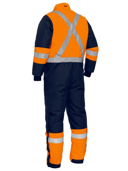 X Taped Two Tone Hi Vis Freezer Coverall - made by Bisley