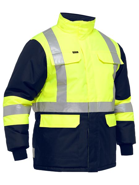 X Taped Two Tone Hi Vis Freezer Jacket - made by Bisley