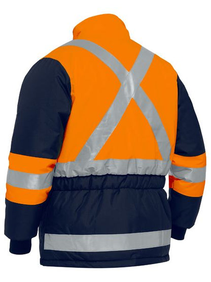 X Taped Two Tone Hi Vis Freezer Jacket - made by Bisley