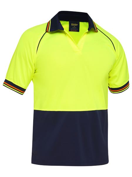 Two Tone Hi Vis V Neck Poloshirt Short Sleeve - made by Bisley