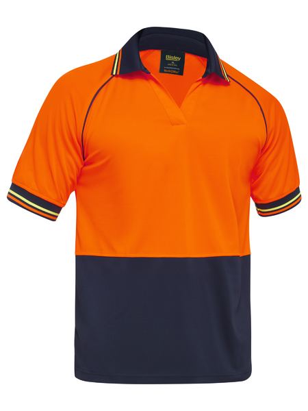 Two Tone Hi Vis V Neck Poloshirt Short Sleeve - made by Bisley